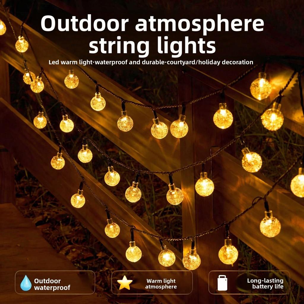 Solar Garden Led String Lights Waterproof For Patio Party And Holiday Decor