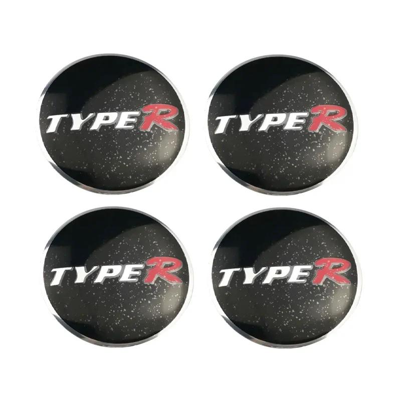 

4PCS 56mm Car Badge Hub Cap Sticker Wheel Center Cover Decal Decoration For Honda Mugen TypeR Civic Accord Fit Jazz FIT HRV XRV 56mm
