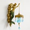 Vintage Mermaid Resin Wall Light & Hanging Ornament - European Style Fairy Night Lamp Home Wall Decor