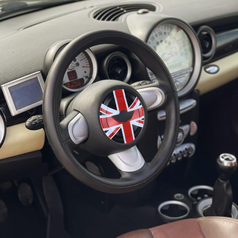 1PCS Car Steering Wheel Center Panel Car Sticker Night Jack For MINI Cooper R50 R52 R53 For Mini Cooper Interior Accessories
