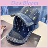 Denim Baseball Cap For Women With Rhinestone Embellishments And Adjustable Fit For Sun Protection