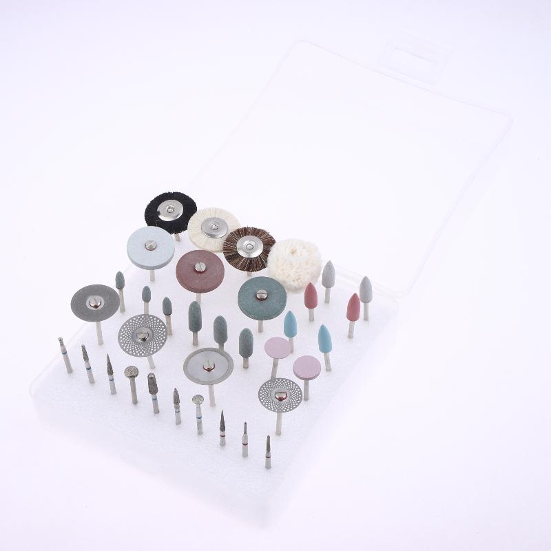 35-Piece Grinding & Polishing Set, Hp Shank Diameter 2.35Mm Diamond Bur Brush Grinding Lab Tools