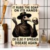Gothic Plague Doctor Metal Wall Art - 8x12" Vintage Hand Washing Sign, Bathroom Home Decor, Unique Gift