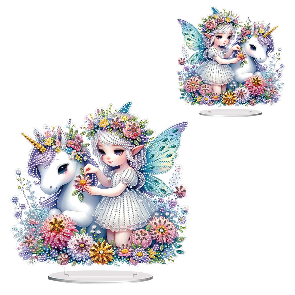 Acrylic 2D/Flat DIY Diamond Painting Desktop Ornaments Kit Diamond Painting Desktop Decorations for Home Office Desktop Decor