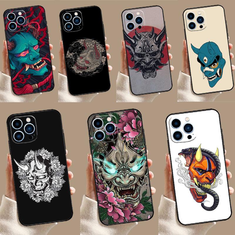 Japanese Oni Hannya Demon Mask For Huawei Nova 10 9 SE 3i 7i 8i 11i 12i Y60 Y61 Y70 Y72 Y73 Y90 Y91 P20 P30 P40 Lite Case