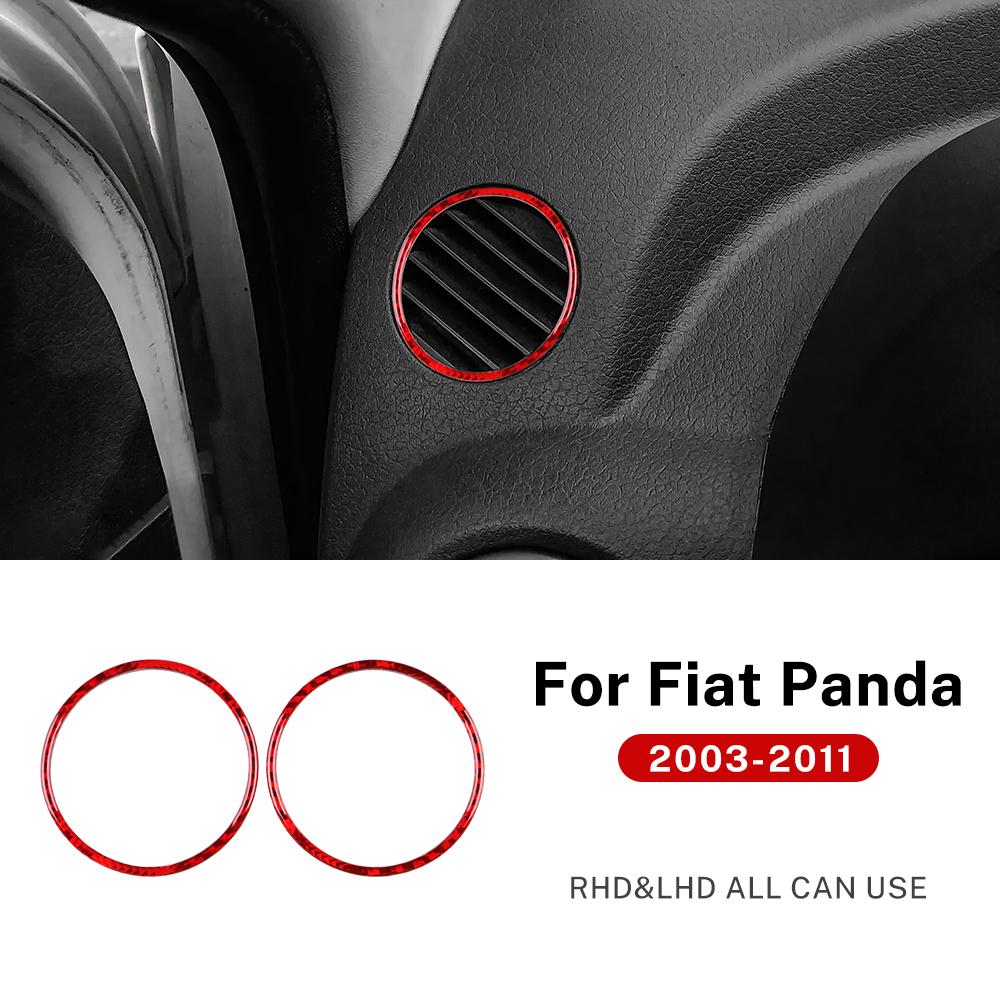 

Real Soft Carbon Fiber Sticker For Fiat Panda 2003 2004 2005 2006 2007 2008 2009 2010 2011 LHD RHD Car Instrument Air Outlet