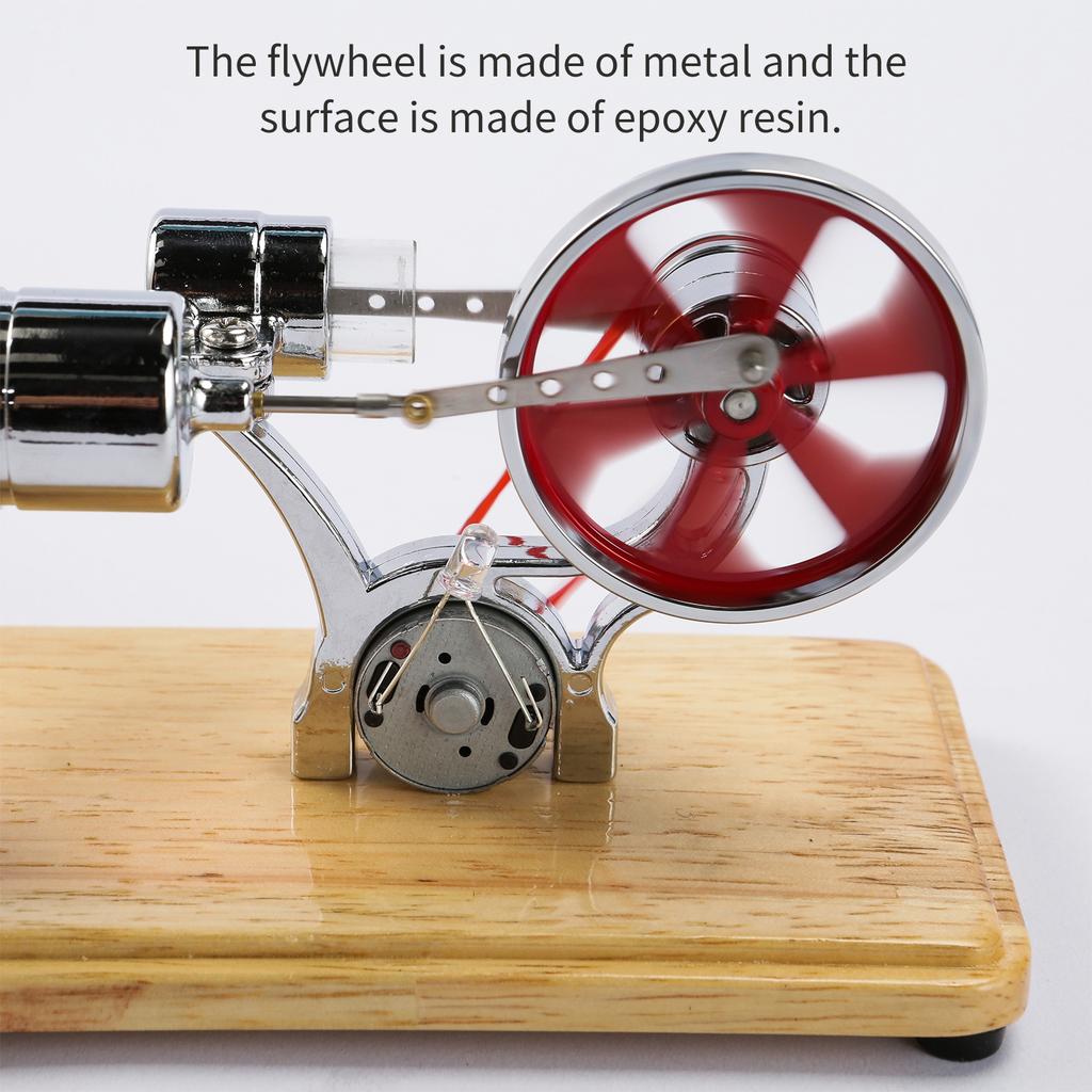 Stirling Engine Kit Electricity Generator Motor Model Physical Generator Model with LED Light Flywheel Design Science