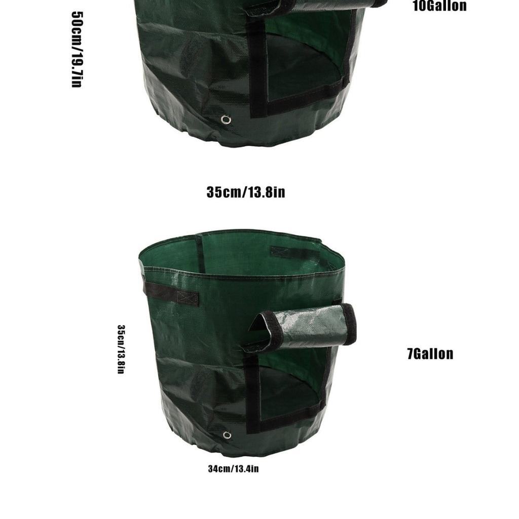 PE Grow Bags for Potatoes, Sweet Potatoes, Tomatoes, Vegetables Plant Growing Bags, Thickened Breathable Durable, 3-Pack