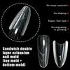 Dvojité šablony na nehty Sandwich 240ks 15 velikostí Prodloužení-Dvojité šablony Typ rakev Mandlový tvar Horní forma Spodní forma