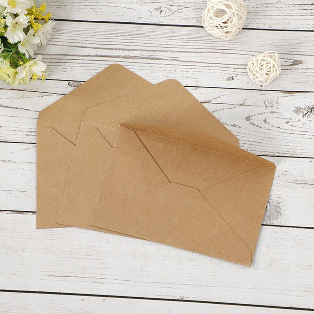 6pcs Thank You Folding Card Gift Kraft Message DIY Decoration Holiday Greeting Card Envelope Seaing Sticker Student Stationery