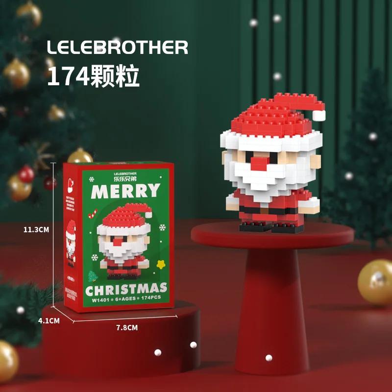 Hot DIY Model Christmas Building Block Santa Claus Snowman Christmas Tree Building Block Toy Christmas Decoration Party Favours