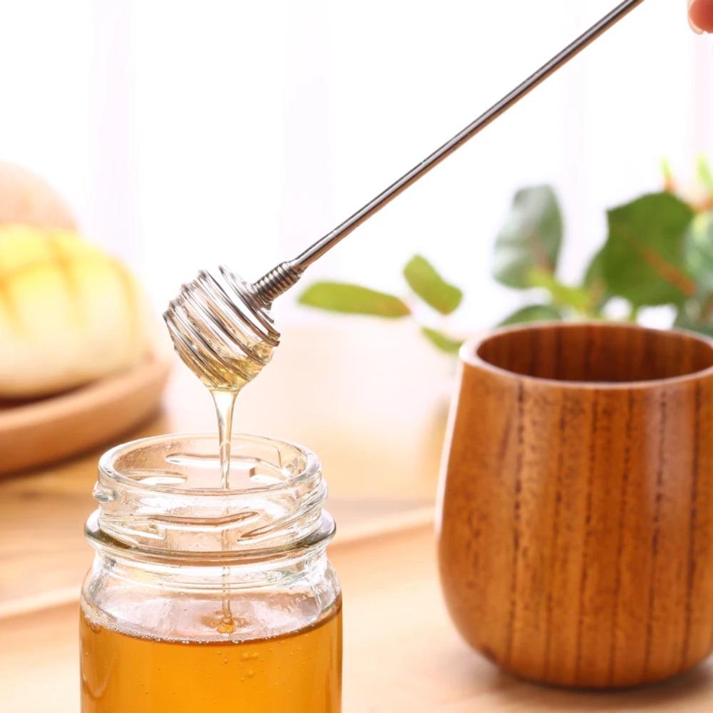 Stainless Steel Honey Dipper Sticks Long Handle Honey Stirrer Metal Mixing Spoon  Syrup
