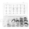 150pcs Black C-Clip Assortment Kit 3mm-32mm Internal/External Retaining Rings for Industrial Fasteners(18 Sizes with Box)