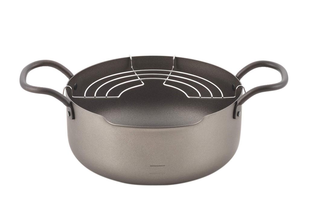 Yoshikawa Tempura Made In Easy Induction Gift Wrapping SJ2234 Pot, 22cm, 3.3L Capacity, Iron, Japan, Transfer, Compatible, Available,