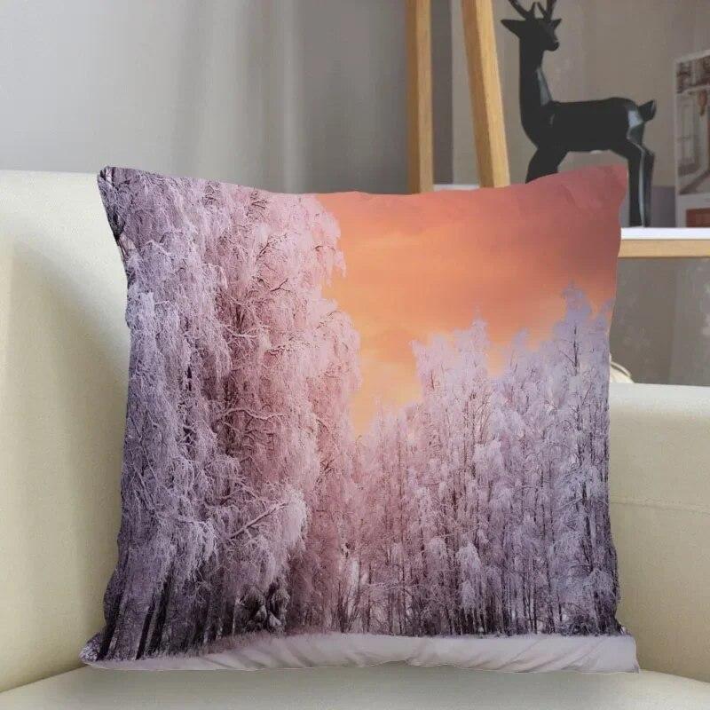 Snow Pillowcase Square  Zipper