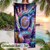 Witchcraft Theme Beach Towel Personalized Custom Name & Text Soft Quick Dry Beach Towel for Swimming Travel
