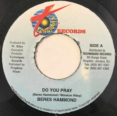 7inch Record BERES HAMMOND - Do You Pray NONE Techniques Jamaica Reggae, Ska & Dub Used