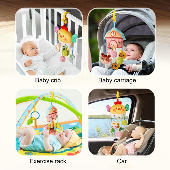 Car Seat Toy Baby Crab Pull Toy Soft Cloth Activity Toy Clip-on