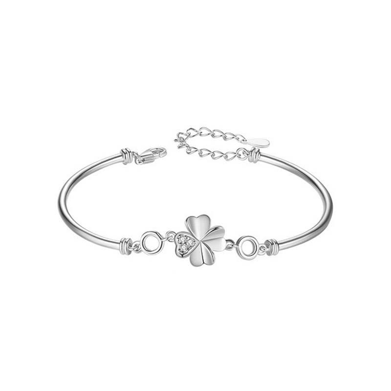 

Ожерелье из стерлингового серебра «Колесо обозрения» с четырехлистным клевером на удачу - Элегантный подарок для девушки Sterling Silver