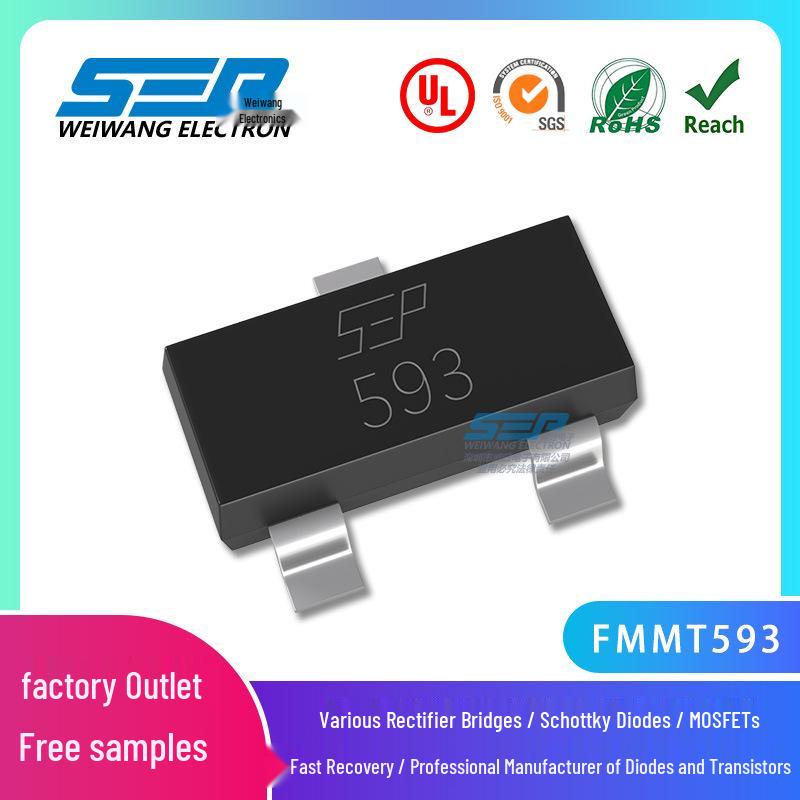 SEP FMMT593 SOT-23 Surface Mount PNP Transistor for Screen Printing