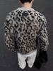 Men's Retro Leopard Print Sweater - High-End Color Block Knitwear