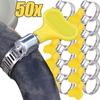 10/50pcs Plastic Handle Hand Hose Clamps Versatile Worm Driving for Tube Adjustable Stainless Steel Butterfly Pipe Clamp Clips