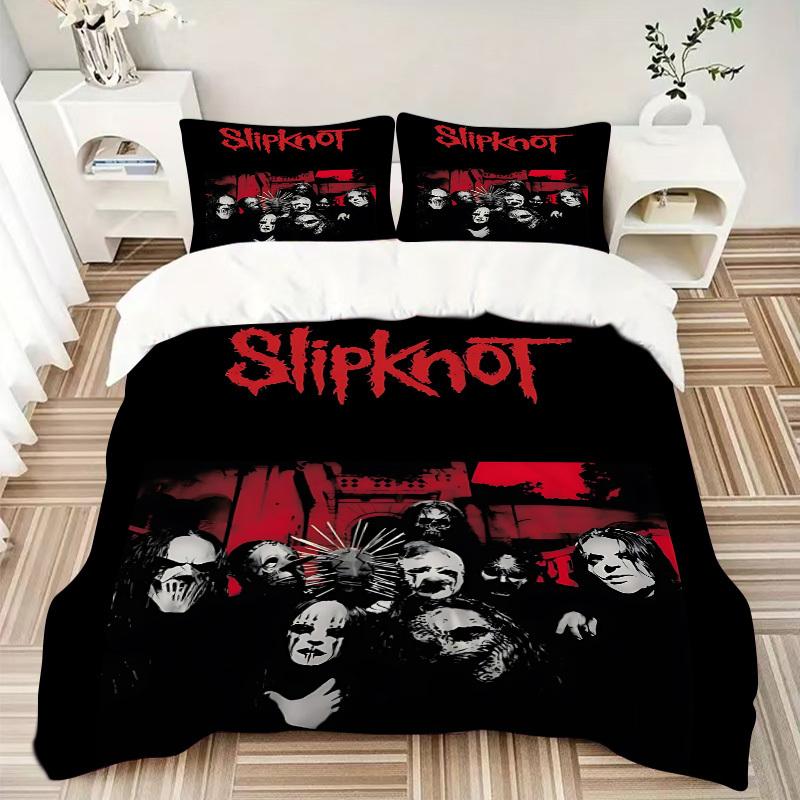

3 шт. Комплект постільної білизни з ковдрою гурту Slipknot - Four Seasons Home High, Машинне прання Покривало з наволочками (Без наповнення) yy250909062 240x220cm