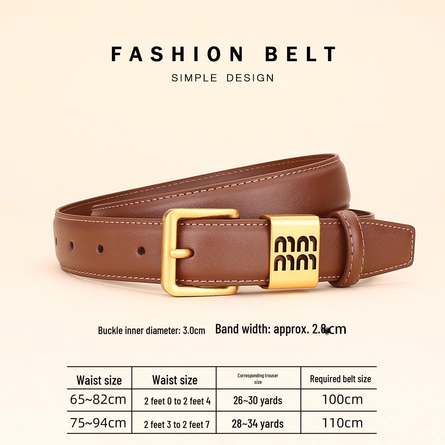 

Женский декоративный пояс из натуральной коровьей кожи для джинсов 105 cm коричневый