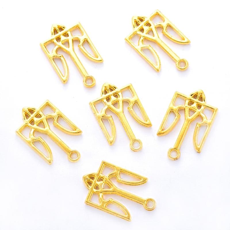 100 Pcs/set Diy Accessories Retro Alloy Ukraine National Emblem Pendants Ukrainian Flag Trident Charm Patriotic Gift