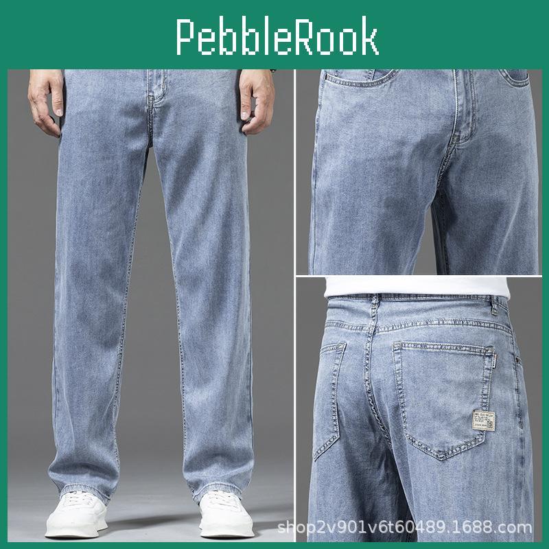 Hong Tencel Lightweight Jeans Kong Style Soft Highend Mens Jeans Loose Straight Summer Trend And Versatile