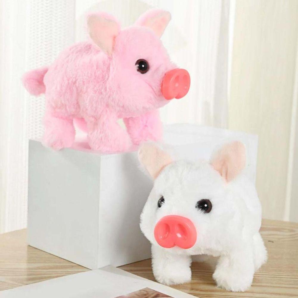 with Wagging Tail Electric Pig Plush Toy Can Walking Stuffed Animal Pig Doll  Interactive Play