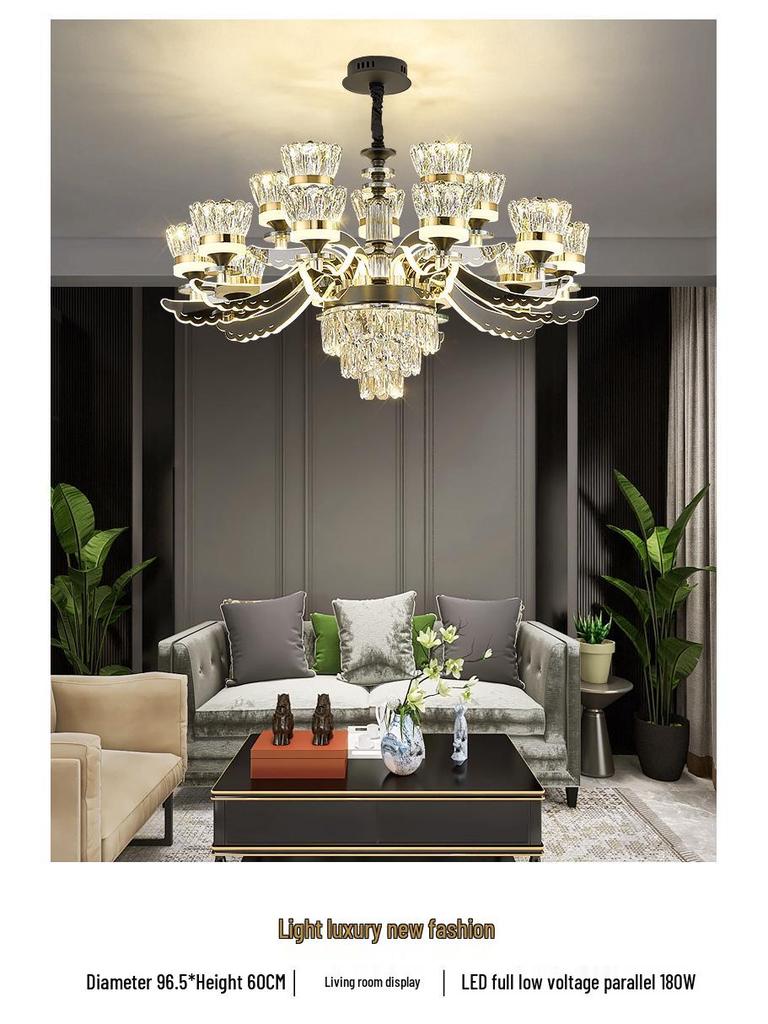Nordic Crystal Chandelier: Modern Luxury for Living, Dining & Bedroom Spaces