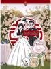 Welcome Sign Wedding Standee: Hand-Painted Cartoon Figure Poster Board for Event Decoration