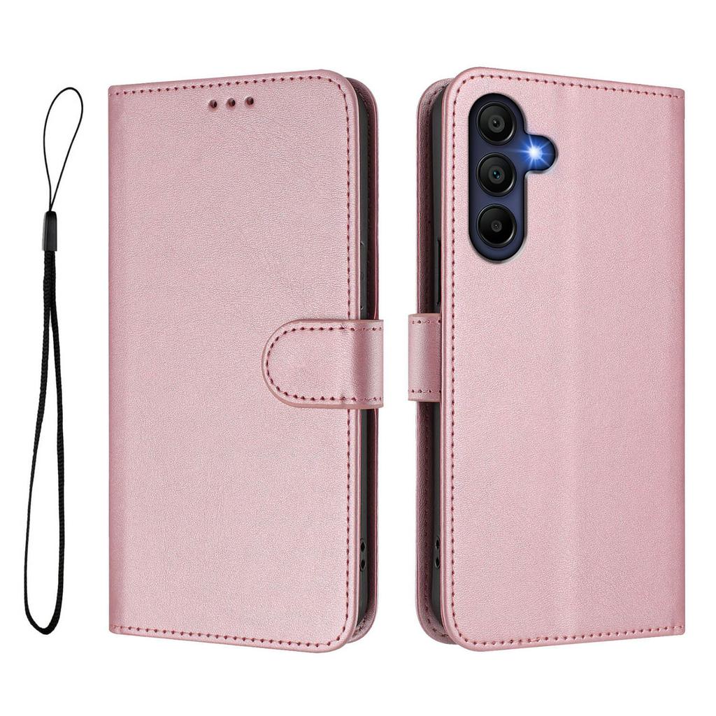 For Samsung Galaxy A16 4G/Galaxy A16 5G Wallet Case RFID Blocking Calf Texture Leather Stand Phone Cover with Strap