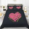 Red Love Romantic Valentine's Day Theme Three-piece Digital Printing Duvet Cover Bedding