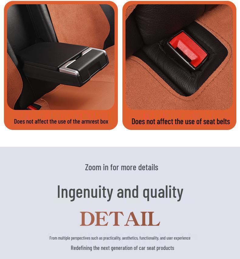 Universal Four-Season Breathable Suede Seat Cushion for New Energy Vehicles