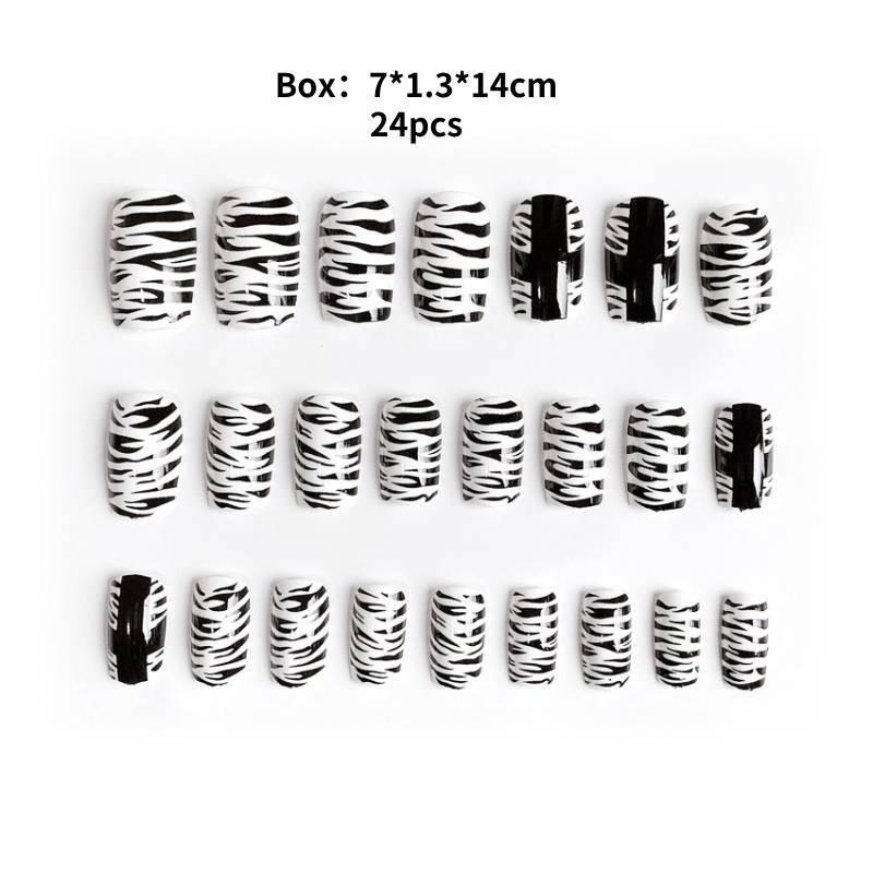 

Stickers Fake Nail Wearresistant Nail Pattern Black And White Nail Art Stickers