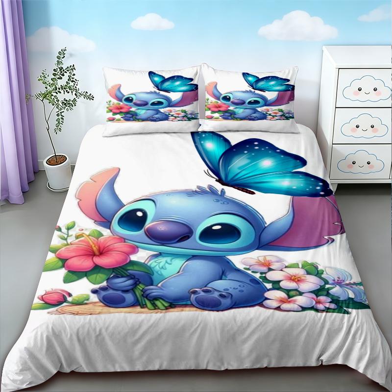 

Cartoon Stitch & Lilo Stitch Duvet Cover Quilt Cover Soft and Breathable Bedding Set for Bedroom Decor Dormitory Gifts 135x200cm