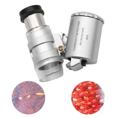 Jewelry Appreciation Microscope with LED Adjustable Jeweler Loupe Illuminated Handheld Magnifying Glass for Currency Detection