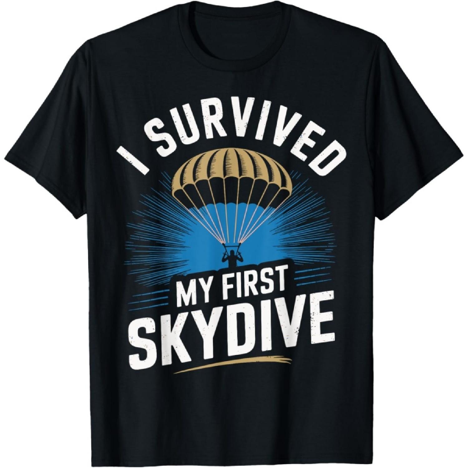 First Skydive Funny Skydiving Parachute Sky Diving T-Shirt S чёрный