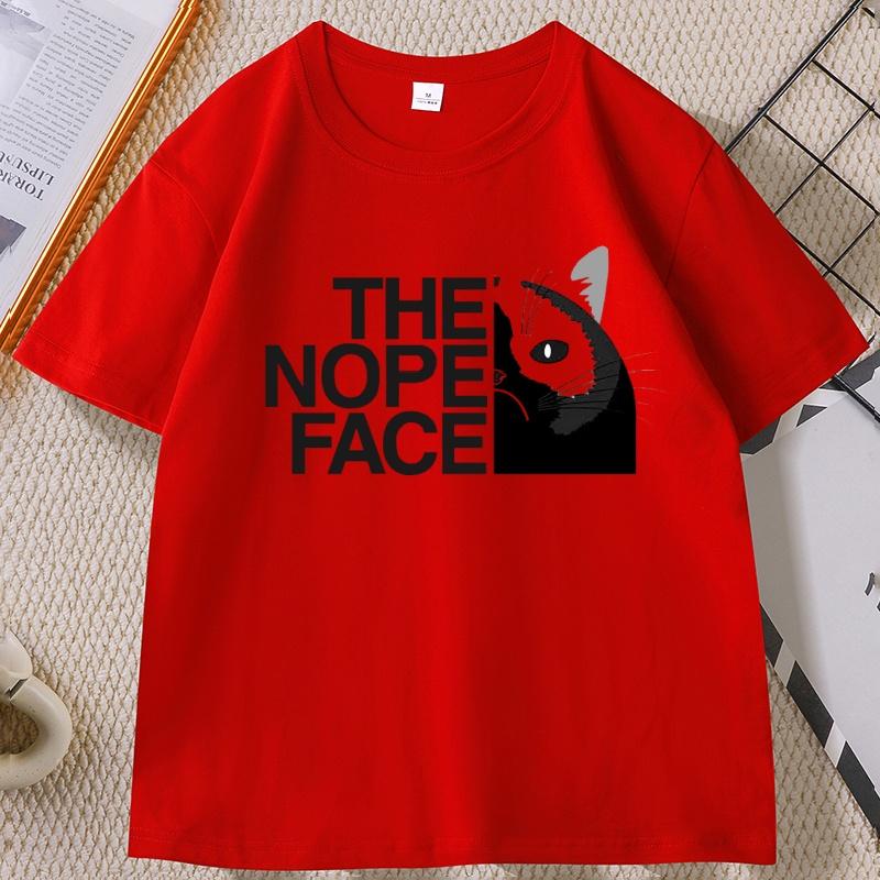 Funny Cat Face Tshirt Unisex Unisex Streetweat Cat Love Tees Casual Short Sleeve Breathable Round Neck Printed Tshirt Male Clothes