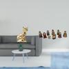 Cat Christmas Statue Decorative Figurine Animal Sculpture Art Craft Ornament Nativity Scene Figures