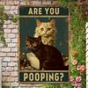 Vintage Lustiges Katzen-Toiletten-Blechschild Retro Badezimmer Küche Wanddekor Humorvolle Metallplakette Bar Haus-Ornament