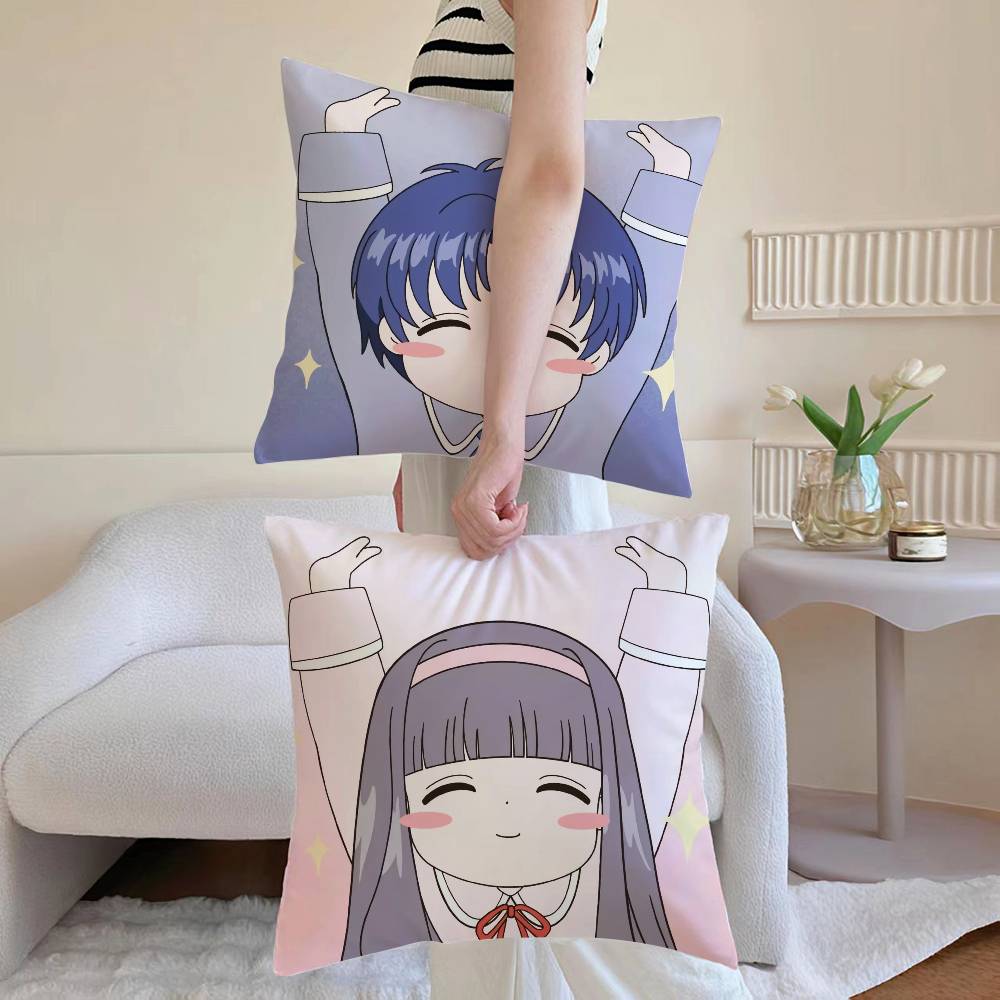 Anime C-Cardcaptor Sakura-MT Cartoon Pillow Case Printed Brushed Fleece Pillow Baby Skin-Touch Eco-Friendly Dye-Sublimat