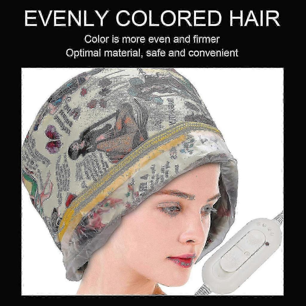 Hair Steamer Thermal Heat Cap Depth Care, Hair Steamer Cap Fuel Oil Treatment 3 Speed Detachable Nourishing Hair Care Product (eu Plug)