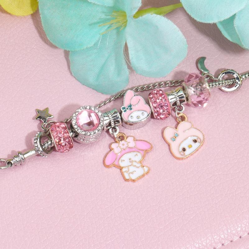 Sanrio Beaded Bracelet, Cartoon Melody Yugui Dog Kulomi Beaded Bracelet, Accessories