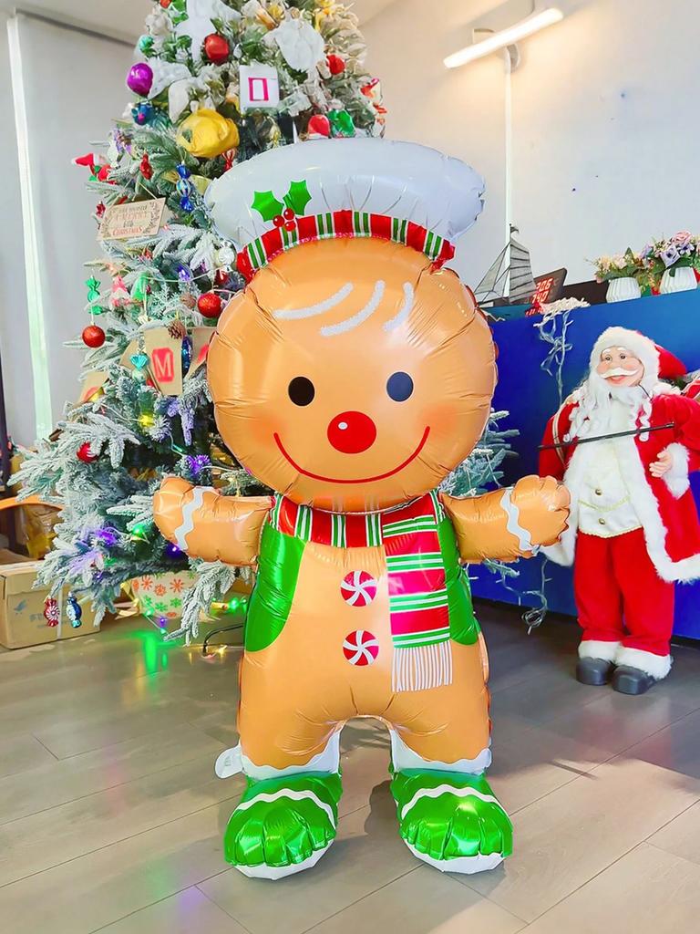 1pc 60-inch Standing Christmas Aluminum Foil Balloon, Suitable for Christmas Theme Parties, Snowman Theme Parties,birthday Party