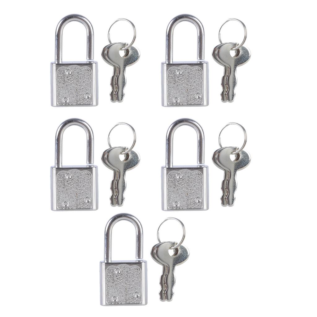 5Pcs Zinc Alloy Padlock Portable Suitcase Locker Securing Lock Small Luggage Box Lock With Keys Diary Padlocks Key Lock