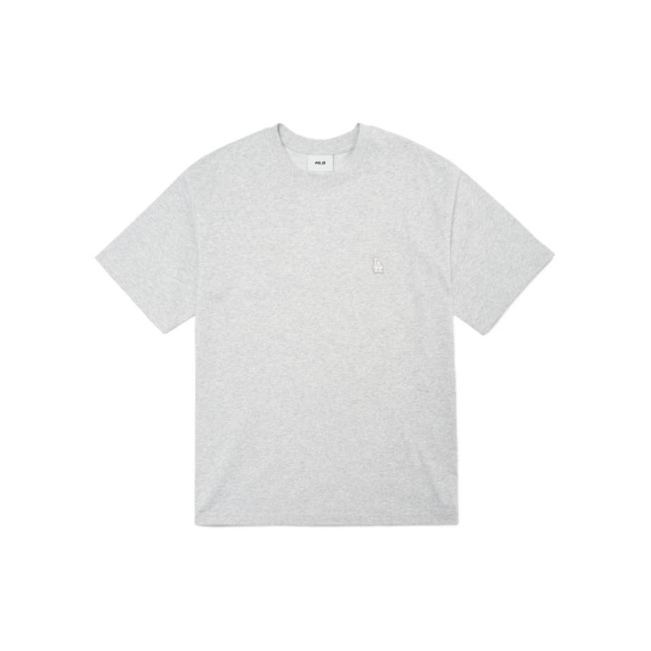 MLB Base Logo T Shirts Unisex Gray Crew Neck Moderate Straight Fit 3ATS01023-07MGS XS