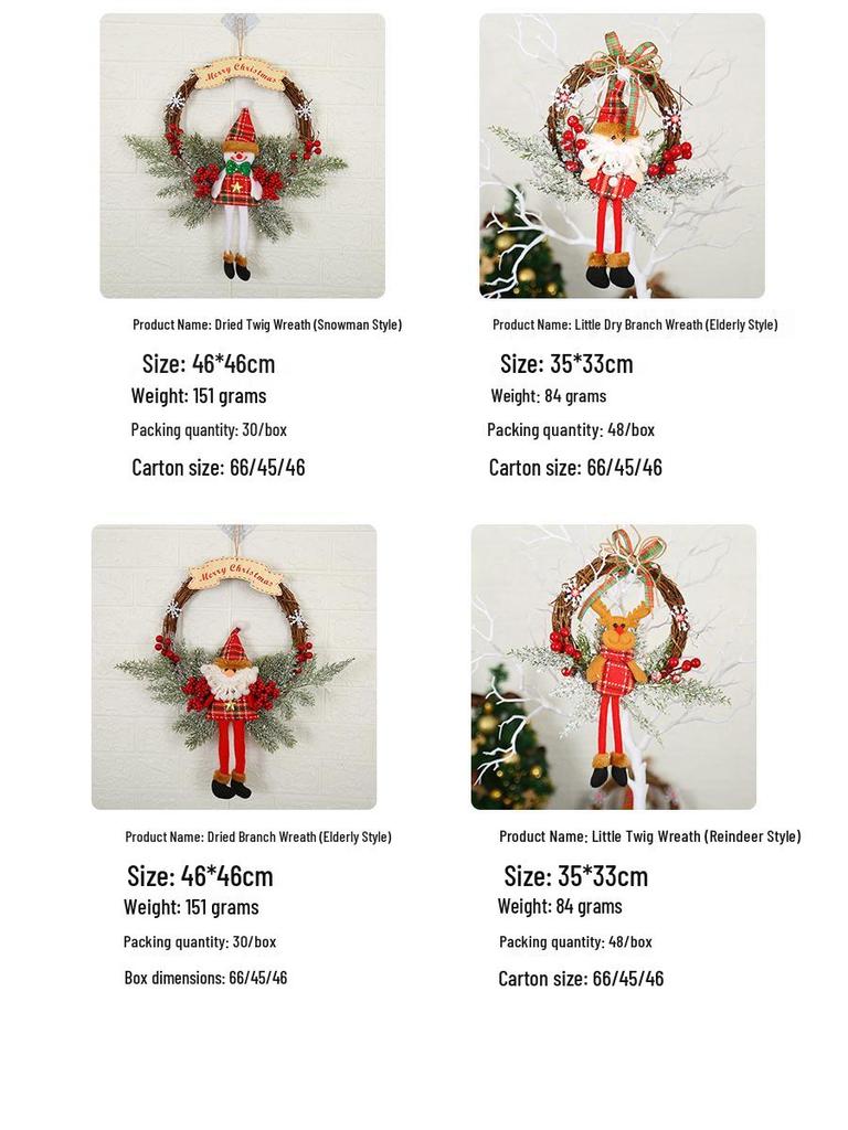 Love of the Harbor Christmas Rattan Wreath for Window or Door Display